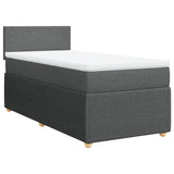 Sommier à lattes de lit avec matelas Gris foncé 90x200 cm Tissu