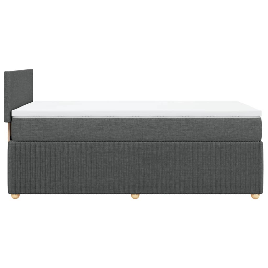 Sommier à lattes de lit avec matelas Gris foncé 90x200 cm Tissu