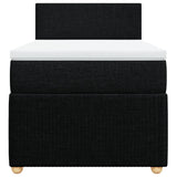 Slatted bed base with mattress Black 90x200 cm Fabric