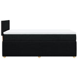 Slatted bed base with mattress Black 90x200 cm Fabric