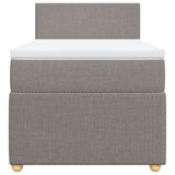 Slatted bed base with mattress Taupe 90x200 cm Fabric