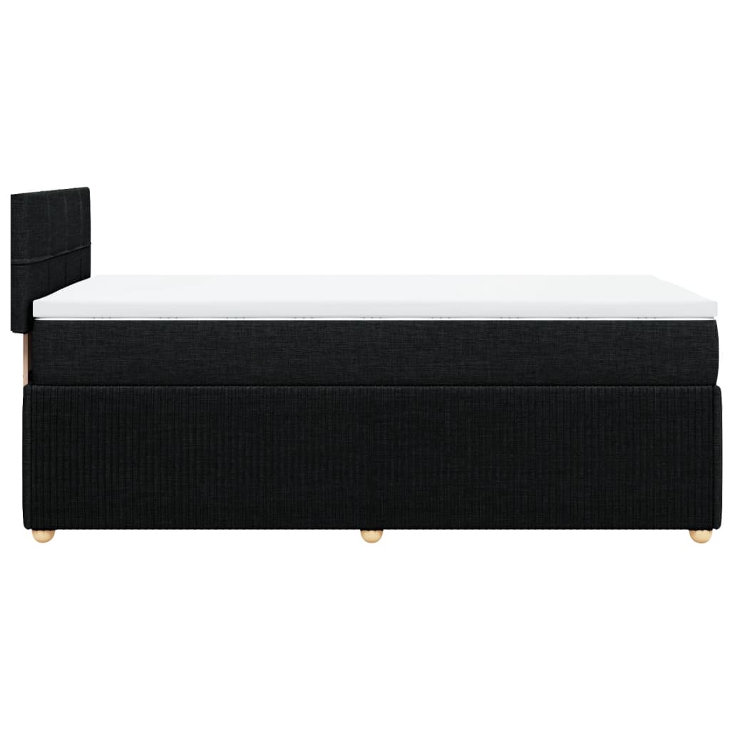 Sommier à lattes de lit avec matelas Noir 90x200 cm Tissu