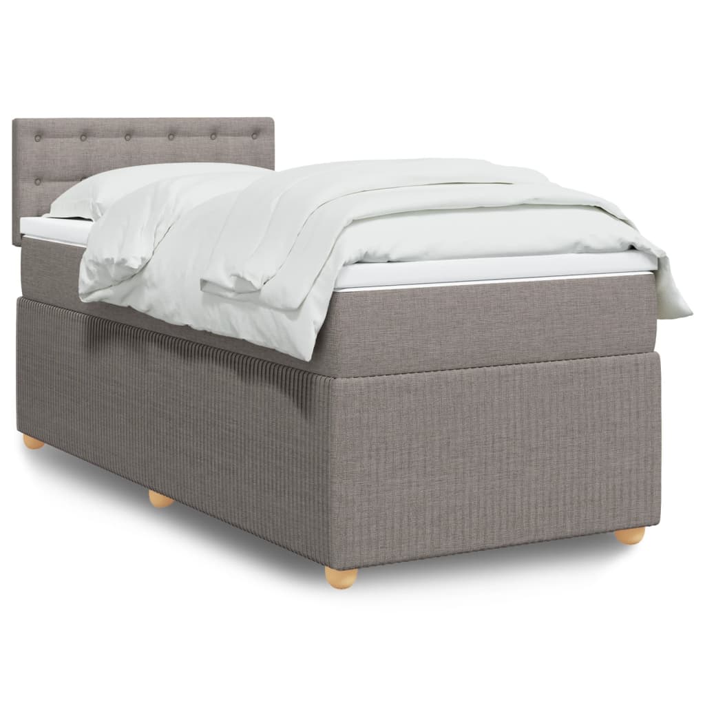 Sommier à lattes de lit avec matelas Taupe 90x200 cm Tissu