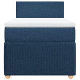 Slatted bed base with mattress Blue 100x200 cm Fabric