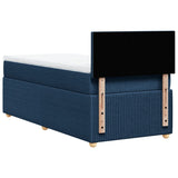 Slatted bed base with mattress Blue 100x200 cm Fabric