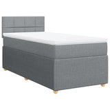 Sommier à lattes de lit avec matelas Gris clair 100x200cm Tissu