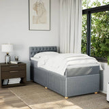 Slatted bed base with mattress Light grey 100x200cm Fabric