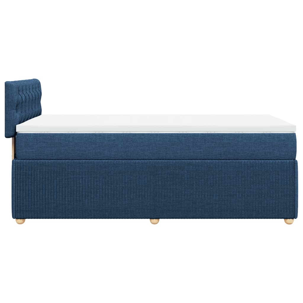 Slatted bed base with mattress Blue 100x200 cm Fabric