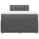 Slatted bed base with dark gray mattress 120x190cm fabric