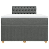 Slatted bed base with dark gray mattress 120x190cm fabric