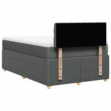 Slatted bed base with dark gray mattress 120x190cm fabric