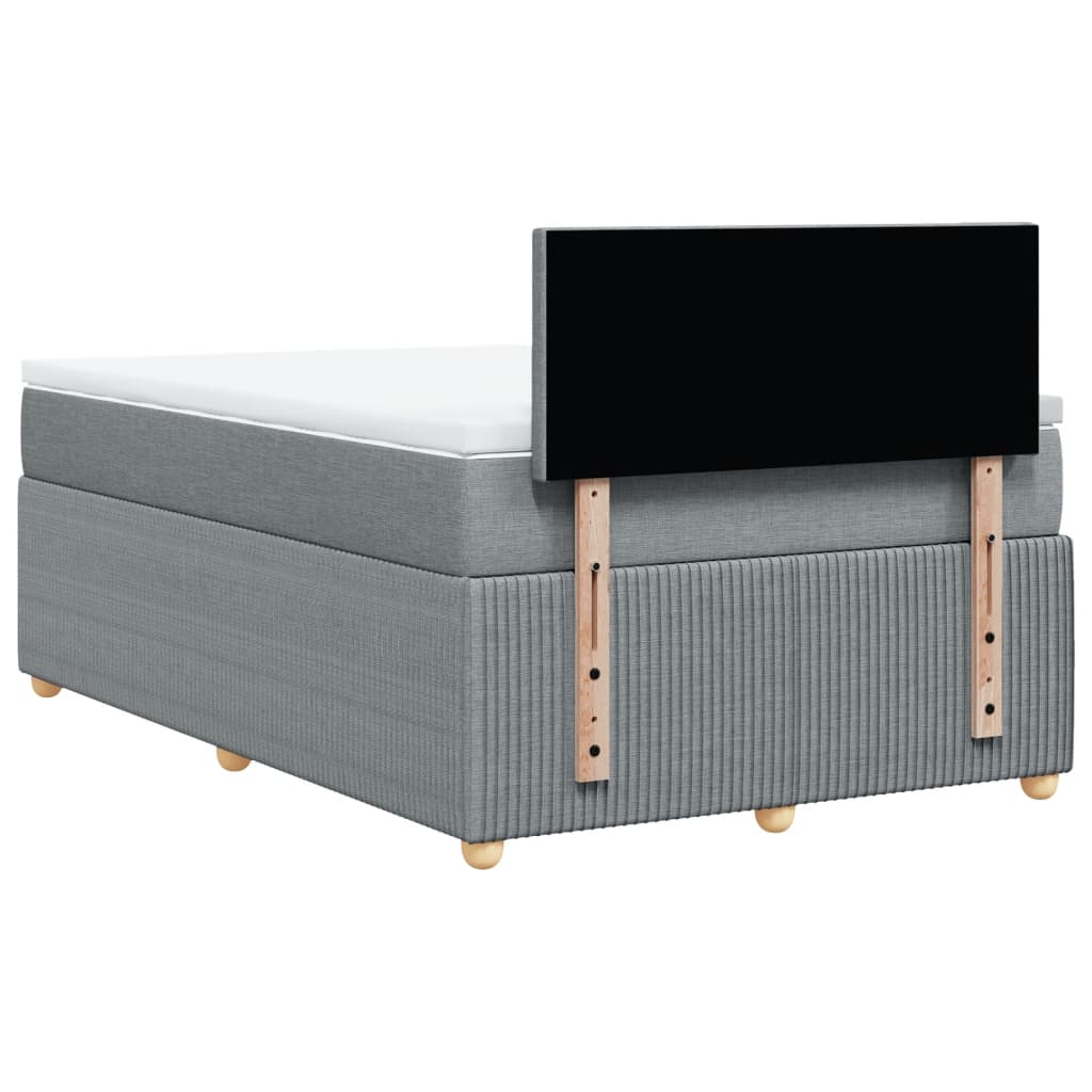 Sommier à lattes de lit avec matelas Gris clair 120x200cm Tissu