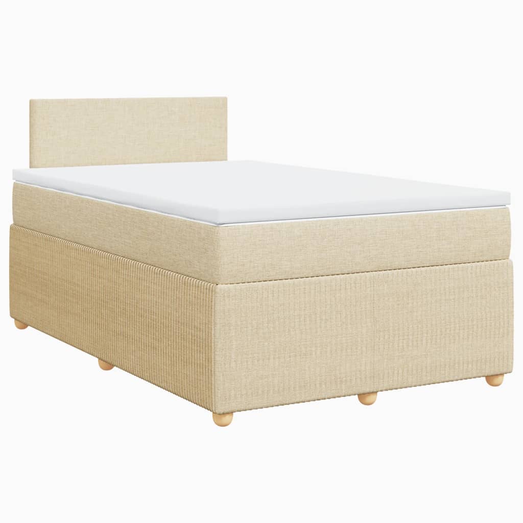 Bed slatted base with mattress Cream 120x200 cm Fabric