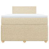 Bed slatted base with mattress Cream 120x200 cm Fabric