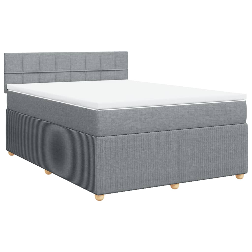 Sommier à lattes de lit avec matelas Gris clair 140x190cm Tissu