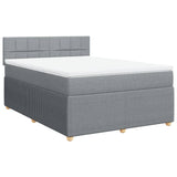 Sommier à lattes de lit avec matelas Gris clair 140x190cm Tissu