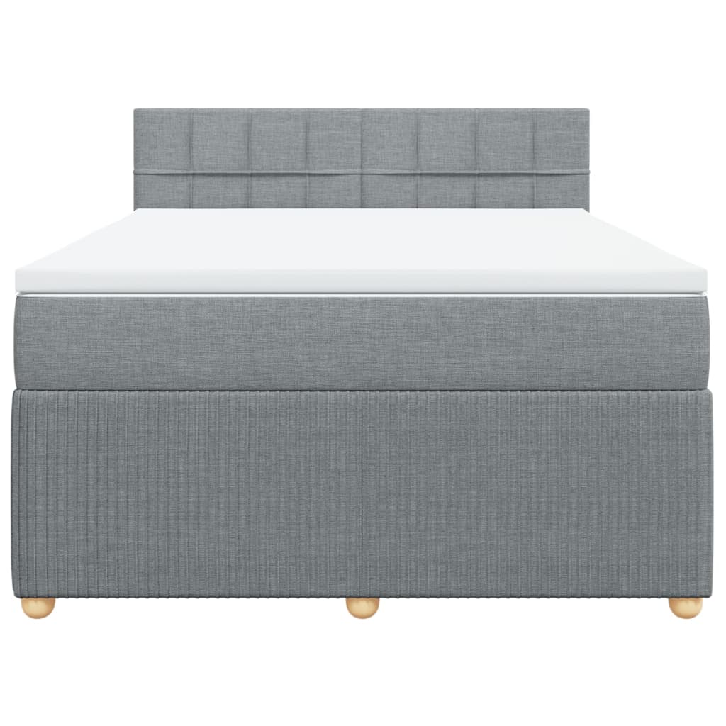 Sommier à lattes de lit avec matelas Gris clair 140x190cm Tissu