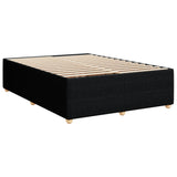 Sommier à lattes de lit avec matelas Noir 140x190 cm Tissu