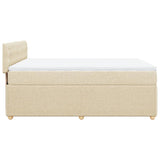 Bed slatted base with mattress Cream 140x190 cm Fabric