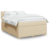 Bed slatted base with mattress Cream 140x190 cm Fabric