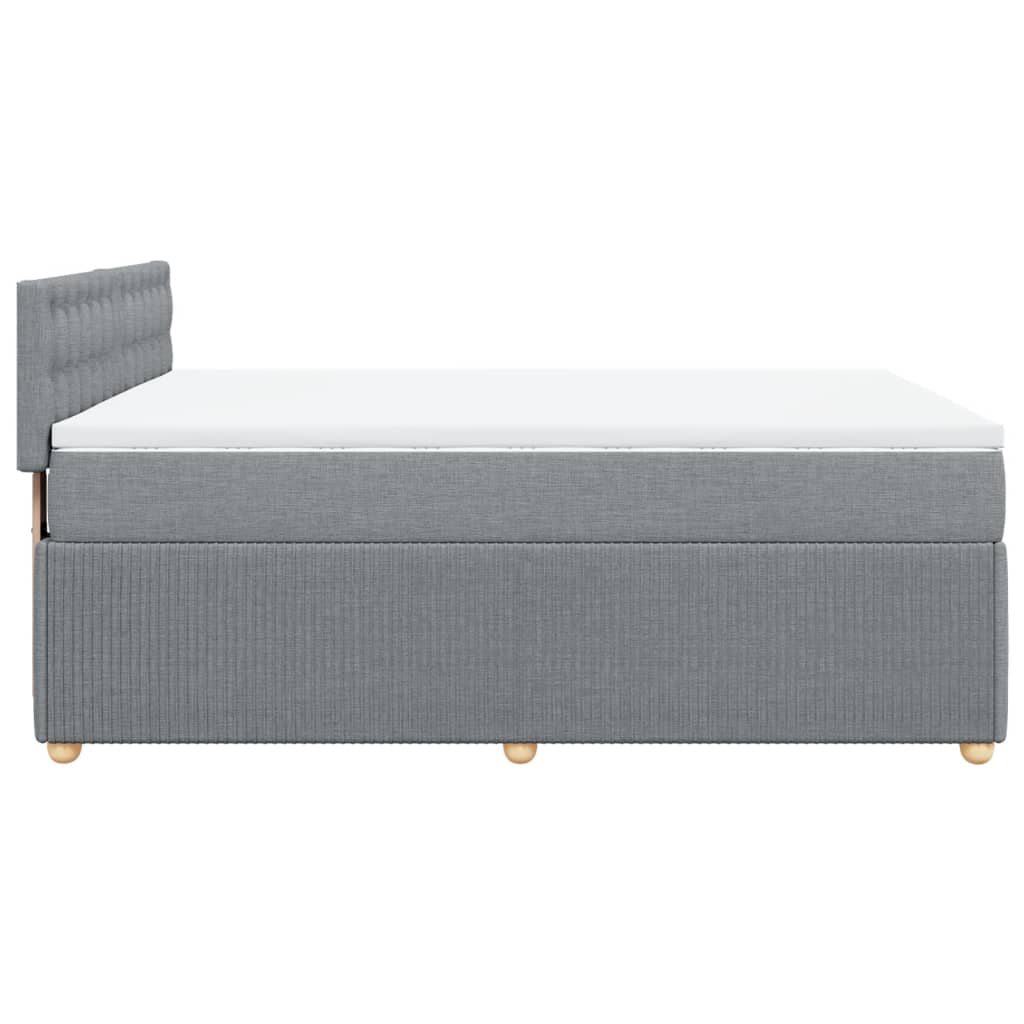 Sommier à lattes de lit avec matelas Gris clair 140x190cm Tissu