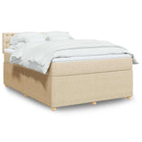 Bed slatted base with mattress Cream 140x190 cm Fabric