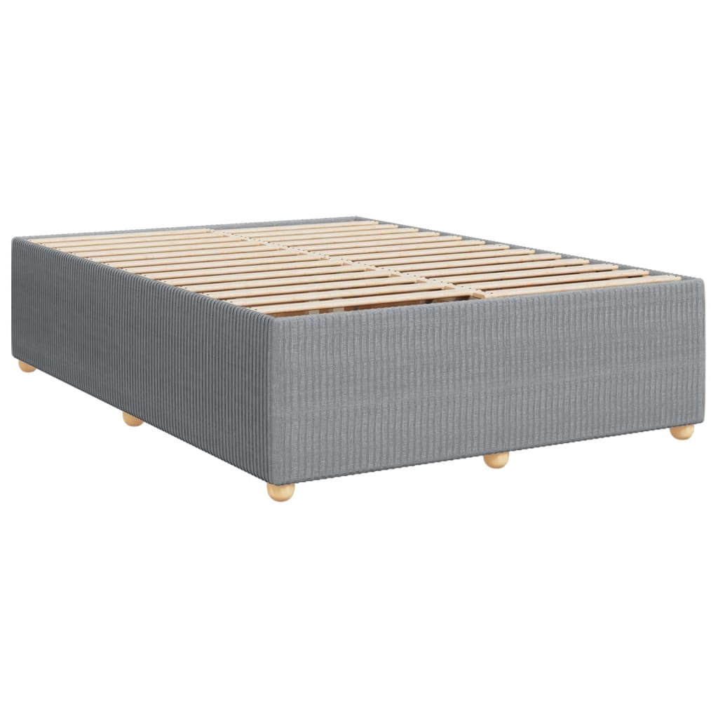 Slatted bed base with mattress Light grey 140x200cm Fabric