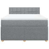 Slatted bed base with mattress Light grey 140x200cm Fabric