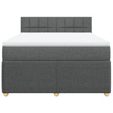 Slatted bed base with mattress Dark grey 140x200cm Fabric