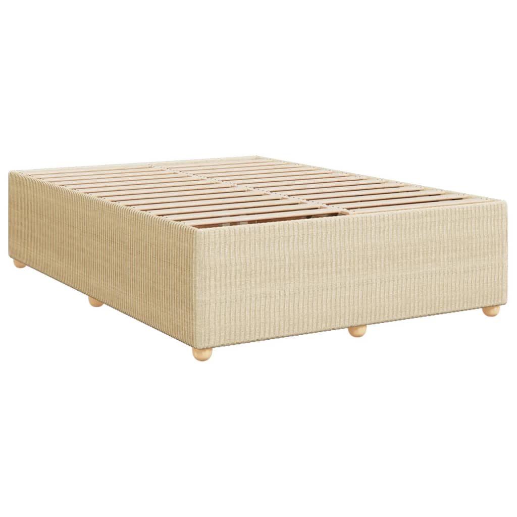 Bed slatted base with mattress Cream 140x200 cm Fabric