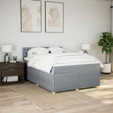 Slatted bed base with mattress Light grey 140x200cm Fabric