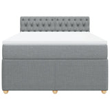 Slatted bed base with mattress Light grey 140x200cm Fabric