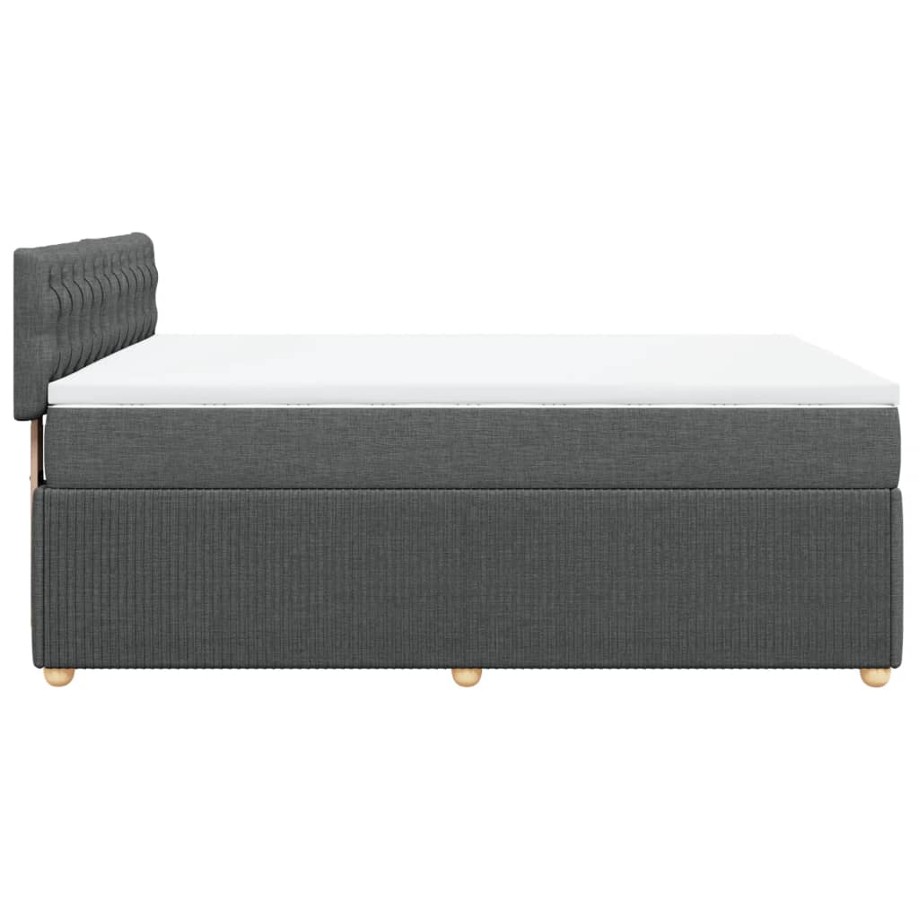 Slatted bed base with mattress Dark grey 140x200cm Fabric