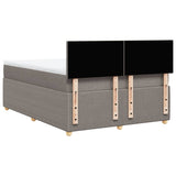 Sommier à lattes de lit avec matelas Taupe 160x200 cm Tissu