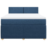 Slatted bed base with mattress Blue 160x200 cm Fabric