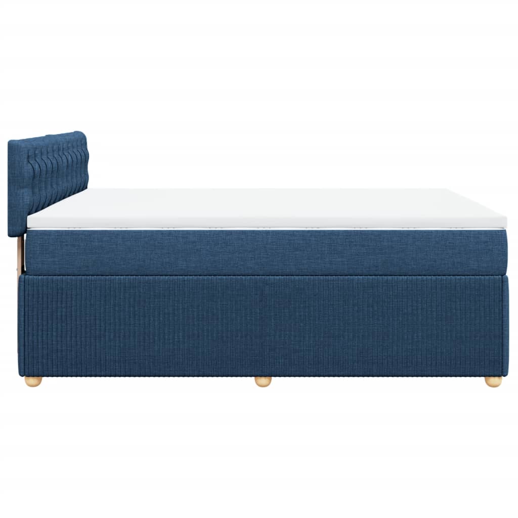 Slatted bed base with mattress Blue 160x200 cm Fabric