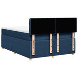 Slatted bed base with mattress Blue 160x200 cm Fabric