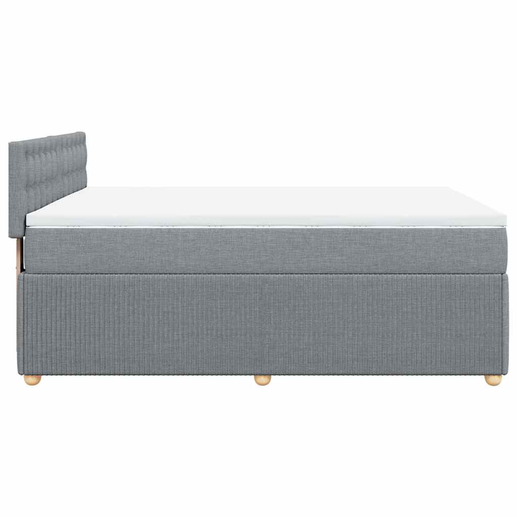 Sommier à lattes de lit avec matelas Gris clair 160x200cm Tissu