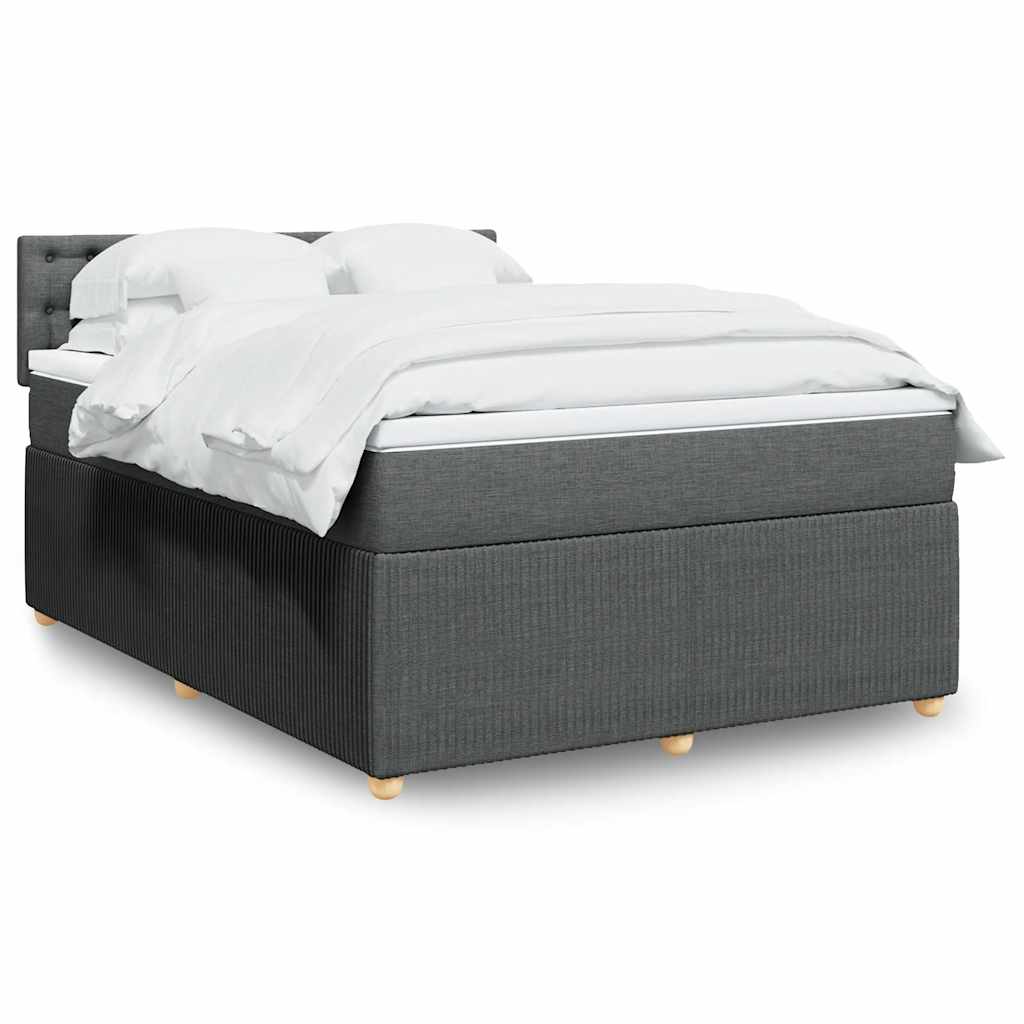 Slatted bed base with mattress Dark grey 160x200cm Fabric