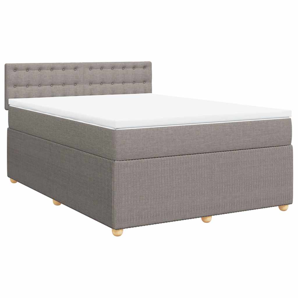 Sommier à lattes de lit avec matelas Taupe 160x200 cm Tissu