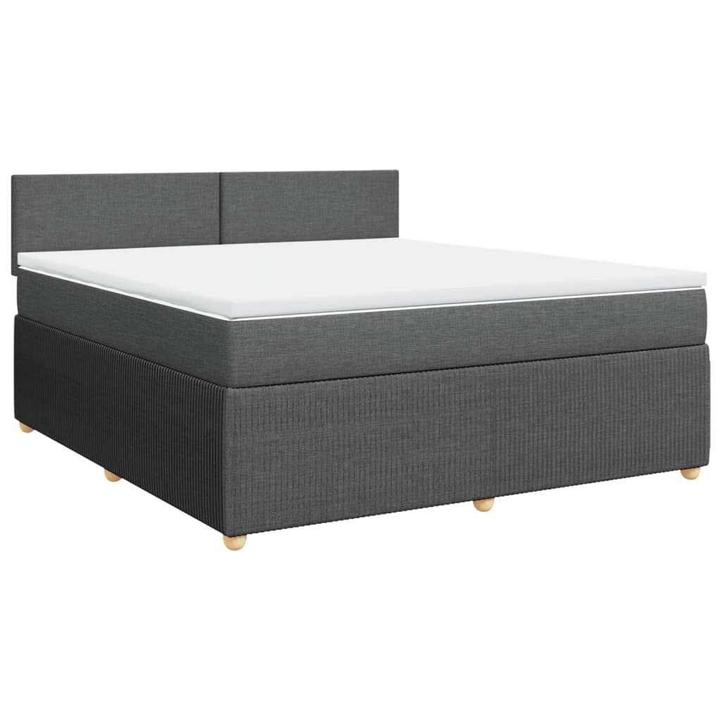 Slatted bed base with mattress Dark grey 180x200cm Fabric