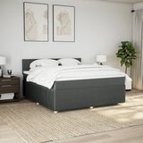 Slatted bed base with mattress Dark grey 180x200cm Fabric