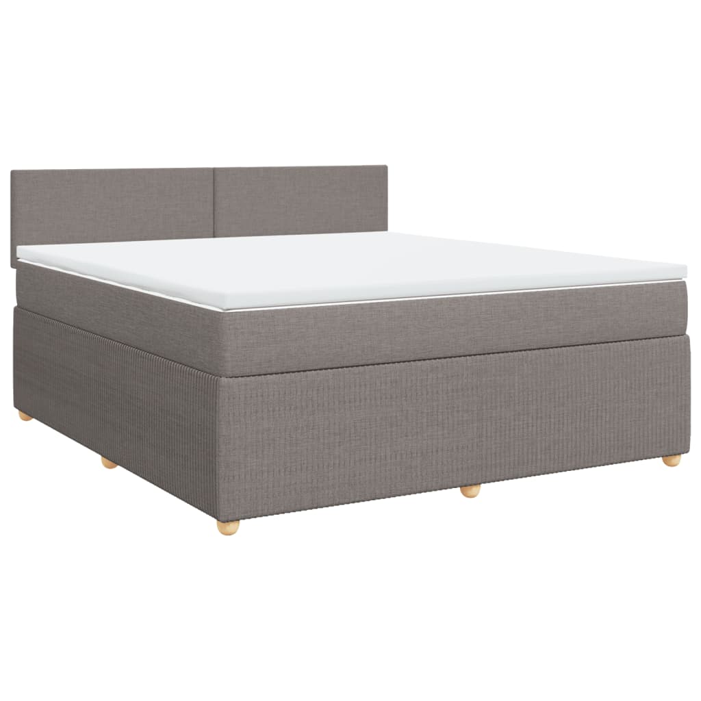 Sommier à lattes de lit avec matelas Taupe 180x200 cm Tissu