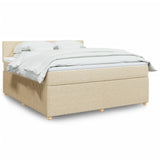 Bed slatted base with mattress Cream 180x200 cm Fabric