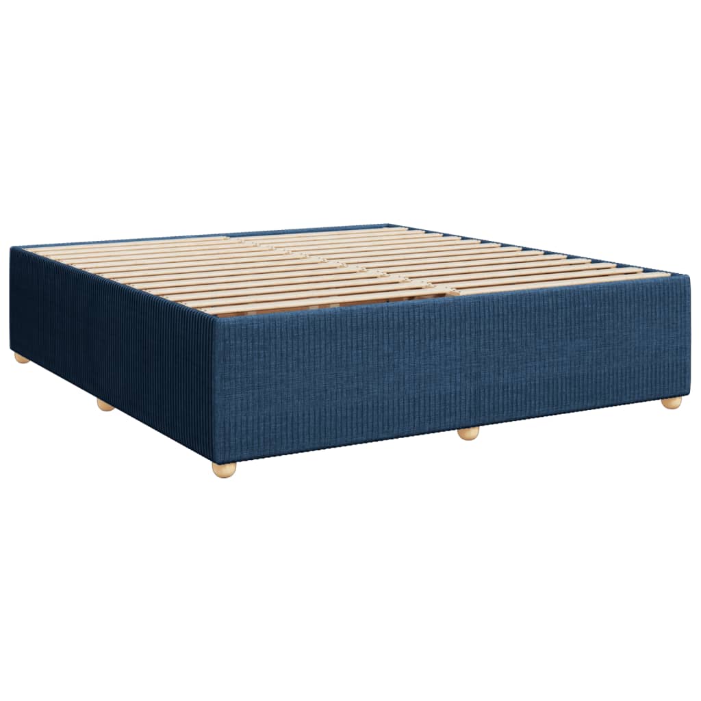 Slatted bed base with mattress Blue 180x200 cm Fabric