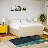 Bed slatted base with mattress Cream 180x200 cm Fabric