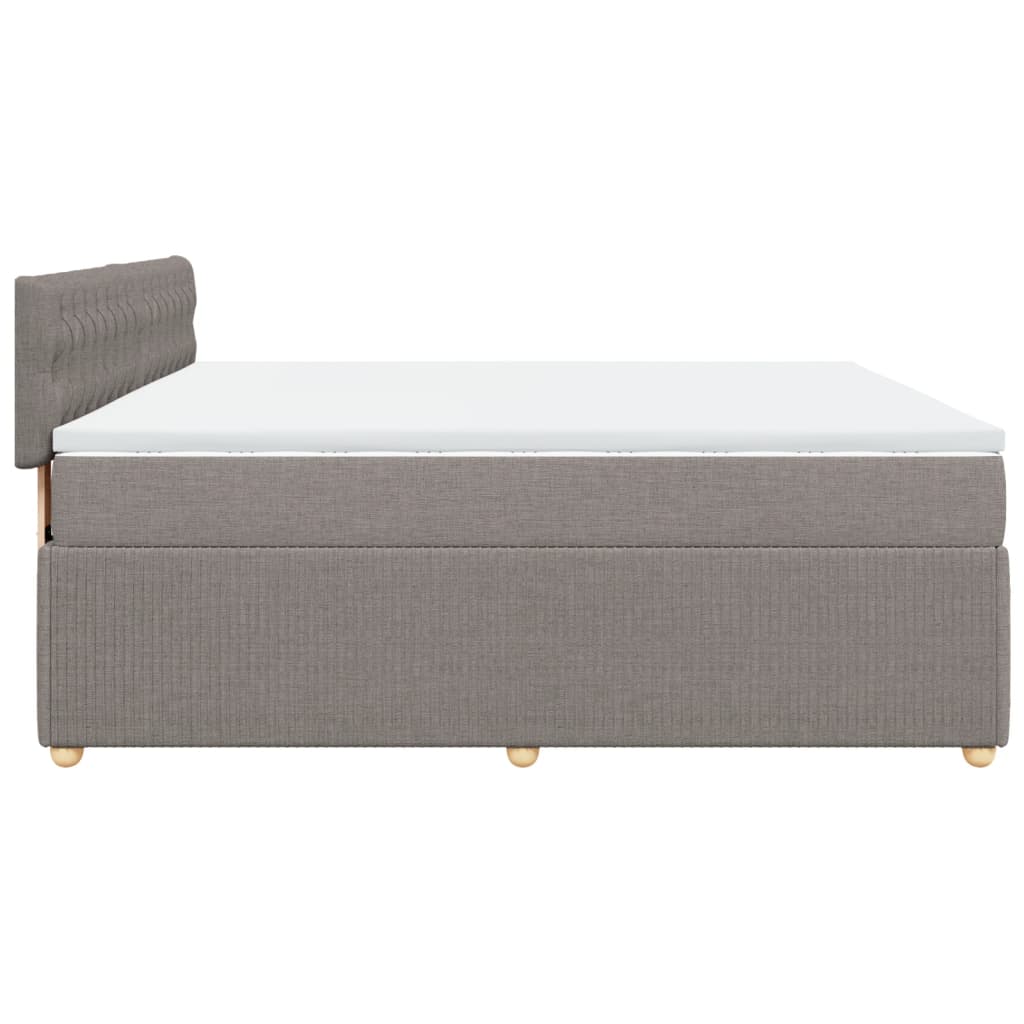 Sommier à lattes de lit avec matelas Taupe 180x200 cm Tissu