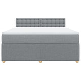 Slatted bed base with mattress Light grey 180x200cm Fabric