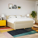 Bed slatted base with mattress Cream 180x200 cm Fabric