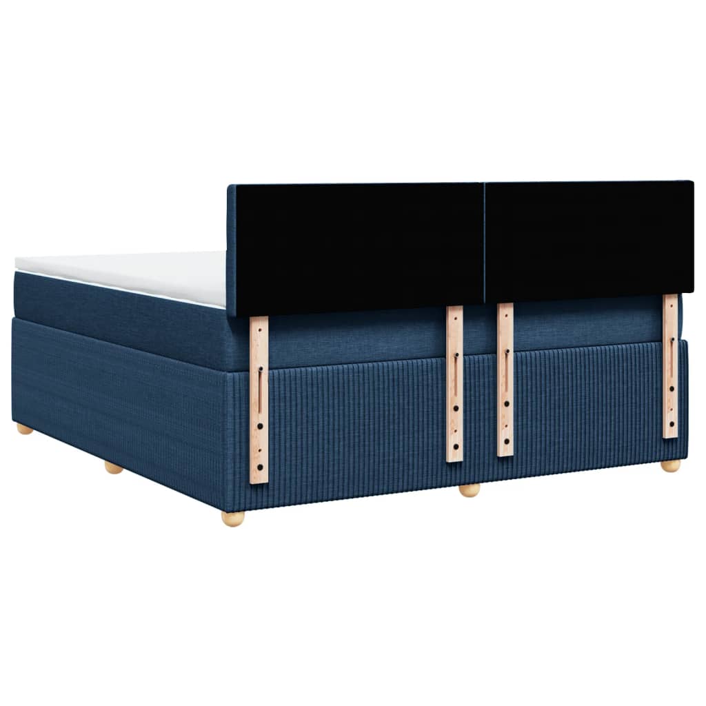 Slatted bed base with mattress Blue 180x200 cm Fabric